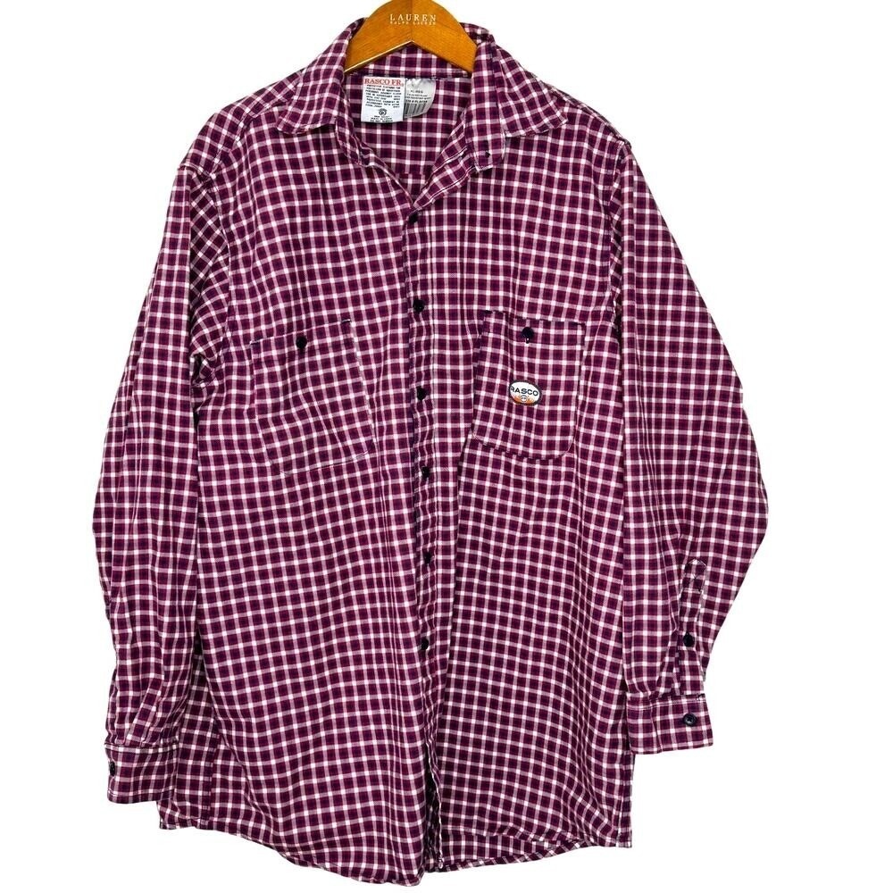 RASCO FR Plaid‎ Button Front Shirt XL Fire Resistant